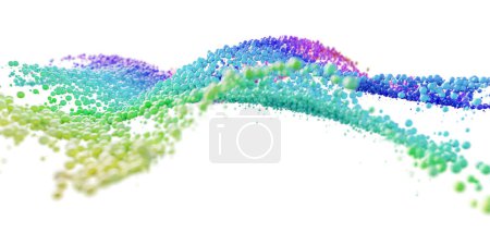Foto de Fondo fractal abstracto con infinitas esferas coloridas, ilustración de representación 3D original con espacio de copia - Imagen libre de derechos