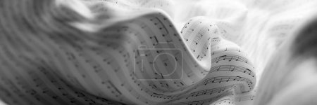 Téléchargez les photos : Fond de notes de musique infinies, rendu 3D original - en image libre de droit