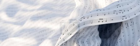 Photo for Infinite music notes background, original 3d rendering - Royalty Free Image