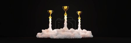 Photo for Triumph, success and leadership theme; 3d rendering - Royalty Free Image