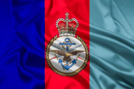 Foto de La Bandera de los Servicios Conjuntos Británicos, Ejército, Marina y Fuerza Aérea, ondulada - Imagen libre de derechos