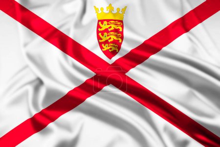 The Flag of  the UK Crown Dependency of The Bailiwick of Jersey