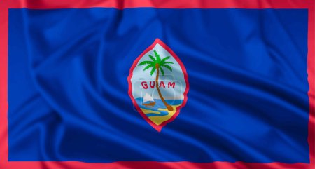 La Bandera del Territorio de los Estados Unidos de Guam Rippled