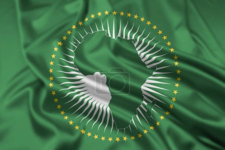 The Flag of The African Union with a Ripple Effect