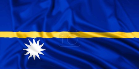 The Flag of The Republic of Nauru with a Ripple Effect