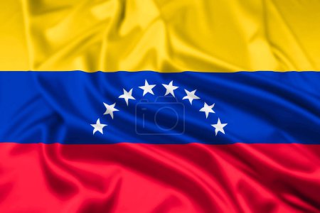 Le drapeau de la République bolivarienne Venezuela avec un effet d'entraînement