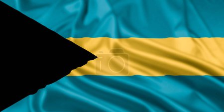 The Flag of The Commonwealth of The Bahamas  with a Ripple Effect