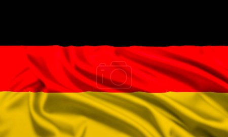Foto de La Bandera de la República Federal de Alemania, un miembro de la UE, con un Efecto Ondulatorio - Imagen libre de derechos