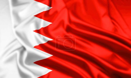 The Flag of The Kingdom of Bahrain with a Ripple Effect