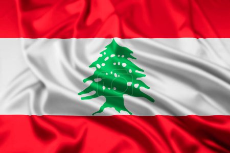The Flag of The Lebanese Republic,  with a Ripple Effect