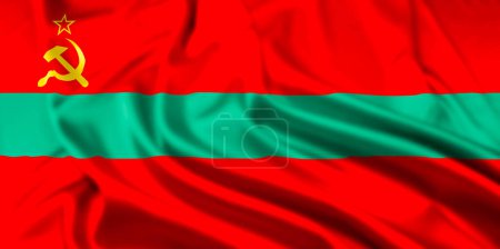 The Flag of The Pridnestrovian Moldavian Republic or Transnistria,  a non United Nations Member, claimed by Moldova,, with a Ripple Effect