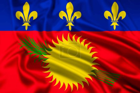 Le drapeau non officiel de la Guadeloupe, un département d'outre-mer de France, avec un effet d'entraînement