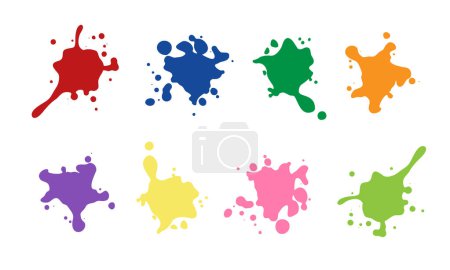 Illustration for A set of multicolored blots on a white background. Colored elements for the design of websites. Vector color illustration. - Royalty Free Image