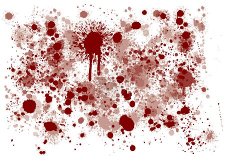 Blood splatters, drips, and smears.