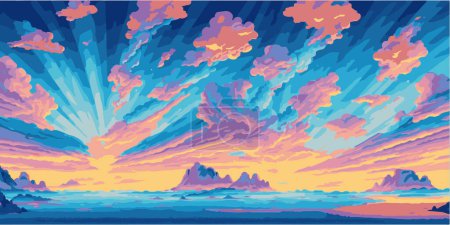 Illustration for Watercolor clouds. Vector illustration of clouds. Sky background. - Royalty Free Image