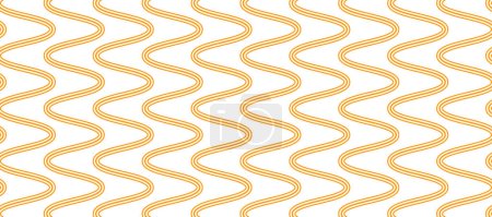 Illustration for Pasta pattern, wavy lines, waves of spaghetti. Background for italian restaurant with yellow pasta. Ramen pattern - Royalty Free Image