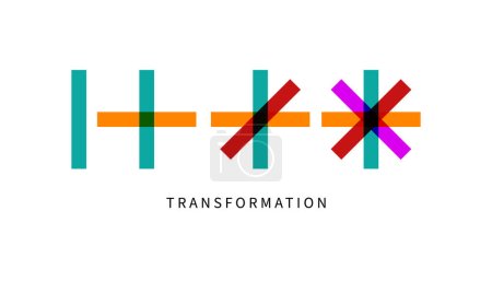 Illustration for Evolution logo, change metaphor, coaching sign, new life vector symbol, transform concep - Royalty Free Image