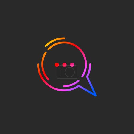 Illustration for Line bubble icon, linear sms logo, outline chat symbol. Communication icon - Royalty Free Image