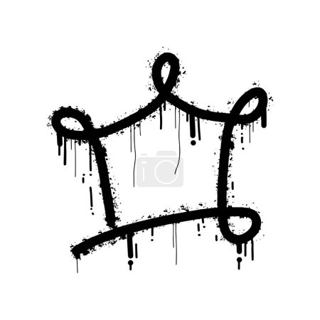 Illustration for Awesome graffiti crown. vector illustration. - Royalty Free Image