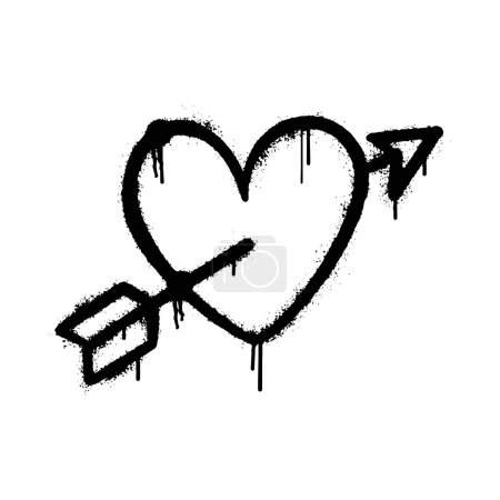 génial graffiti amour symbole. illustration vectorielle.