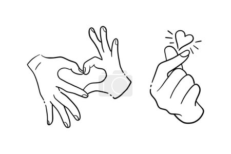 Illustration for Korean love logo design vector template - Royalty Free Image