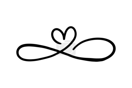 Téléchargez les illustrations : Des lignes qui forment un symbole d'amour. illustration vectorielle - en licence libre de droit