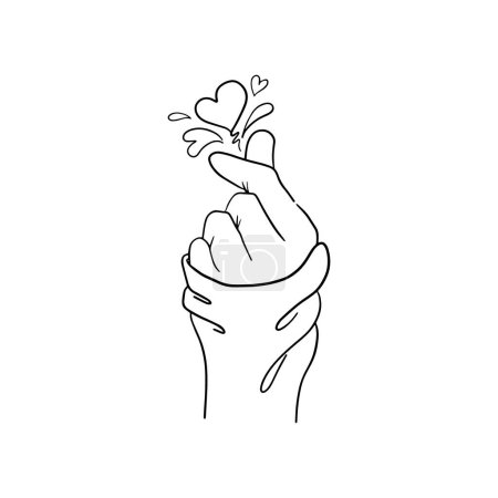 Illustration for Korean love logo design vector template - Royalty Free Image