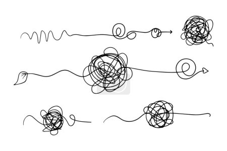 Illustration for Hand drawn of tangle scrawl sketch. Abstract scribble, Vector illustration. - Royalty Free Image