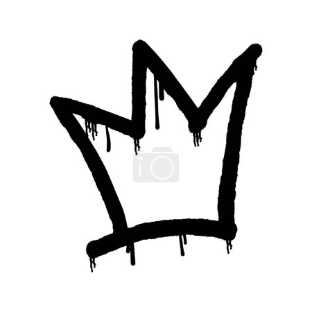 Illustration for Crown sprayed in graffiti style. Vector illustration. - Royalty Free Image