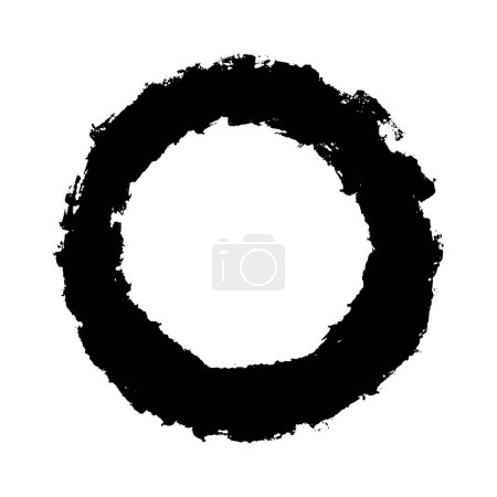 Illustration for Circular black brush stroke - Royalty Free Image