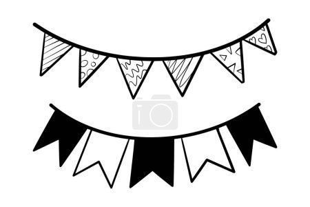 Illustration for Black and White Ink Ribbons. Hand made Vector Objects for Design. - Royalty Free Image