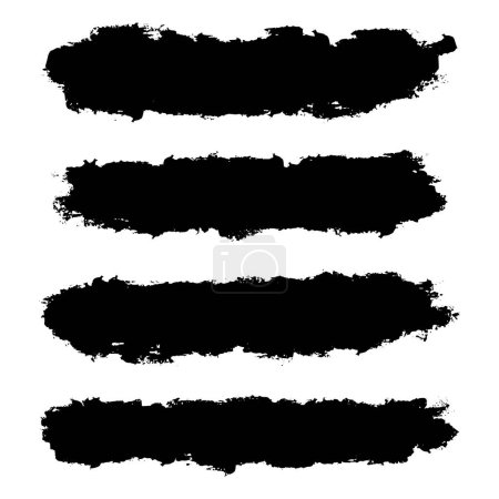Illustration for Black Distress Brushes. Grunge Texture. Splash Banner. vector illustration. - Royalty Free Image