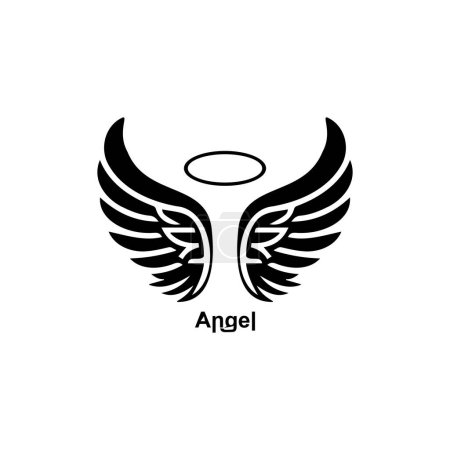 Ilustración de Boceto alas de ángel. Ángel ala de plumas. Ilustración vectorial. - Imagen libre de derechos