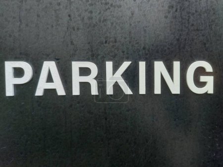 Photo for Parking text on black background - Royalty Free Image