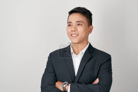 Photo for Casual businessman with arms crossed on background - Royalty Free Image