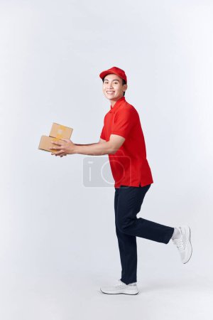 Photo for Happy man holds a lot of received packages - Royalty Free Image