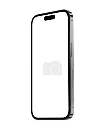 Téléchargez les photos : Écran blanc 3d rendu smartphone sur fond blanc - écran vide téléphone mobile - en image libre de droit
