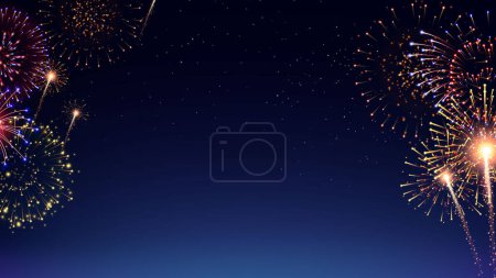 Photo for Happy New Year Background - Fireworks background - Christmas Background - Royalty Free Image