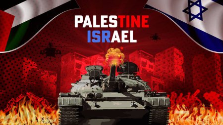 Téléchargez les photos : Guerre de Palestine et d'Israël - Drapeau national de Palestine et d'Israël - en image libre de droit