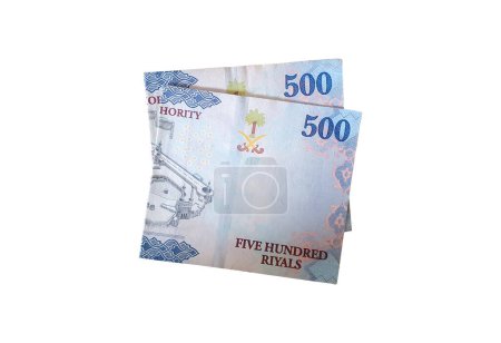 Téléchargez les photos : Five Hundred Riyal - Arabie Saoudite Monnaie isolée sur fond blanc - en image libre de droit