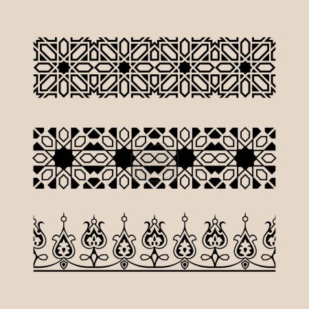 Illustration for Seamless Boarder Pattern Design - Floral Boarder Design - Royalty Free Image