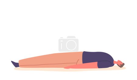 Téléchargez les illustrations : Male Character Lying on Ground Isolated on White Background. Man with Heart Attack or Injury after Accident, Dead Person or Health Problem Concept. Cartoon People Vector Illustration - en licence libre de droit