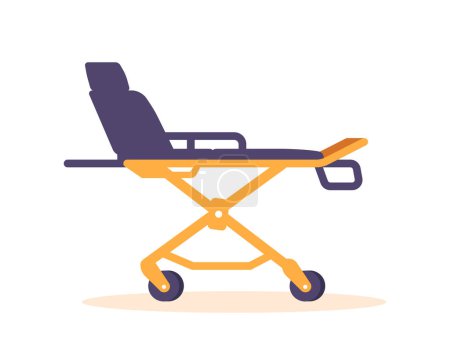 Ilustración de Medical Bed, Gurney or Stretchers Isolated on White Background. Hospital Equipment for Transportation of Injured Patient, Wheeled Couch for Hospital and Clinic. Cartoon Vector Illustration - Imagen libre de derechos
