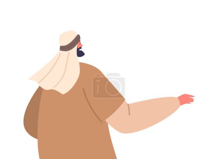 Illustration for Apostle, Messenger Or Follower Of Religious Faith, One of The 12 Original Followers Of Jesus Christ In The New Testament. Male Character in Antique Clothes Rear View. Cartoon Vector Illustration - Royalty Free Image