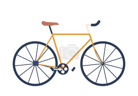 Illustration for Bicycle Two-wheeled Mode Of Eco-friendly Transportation, Powered By Pedals And Human Effort. Bike for Exercise, Commuting, Leisure Activities Isolated on White Background. Cartoon Vector Illustration - Royalty Free Image