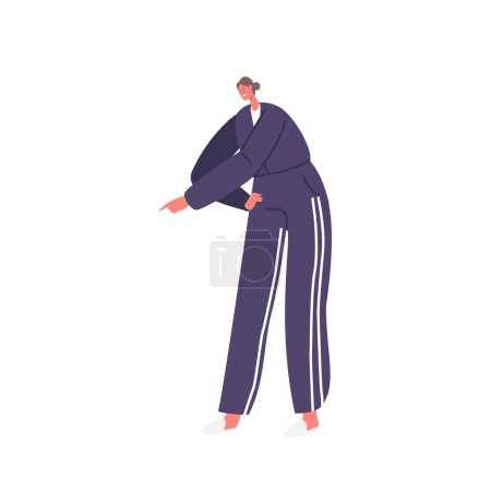 Illustration for Disciplinarian Woman Pointing Finger In Strict Manner Conveys Seriousness And Authority. Female Character Leaving No Room For Leniency Or Disobedience. Cartoon People Vector Illustration - Royalty Free Image
