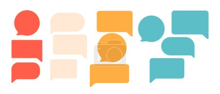 Illustration for Speech Bubbles Set, Colorful, Versatile And Modern Icons, Perfect For Graphic Design And Social Media Content, Allows Effective Communication In A Playful And Engaging Way. Cartoon Vector Illustration - Royalty Free Image