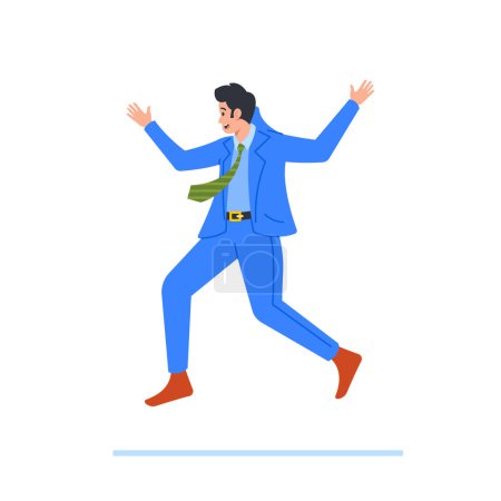 Illustration for Business Man Character In Kicked-out Pose. Expressive Stance Of A Professional Male, Displaying Rejection Or Dismissal, Conveying Emotion And Body Language. Cartoon People Vector Illustration - Royalty Free Image