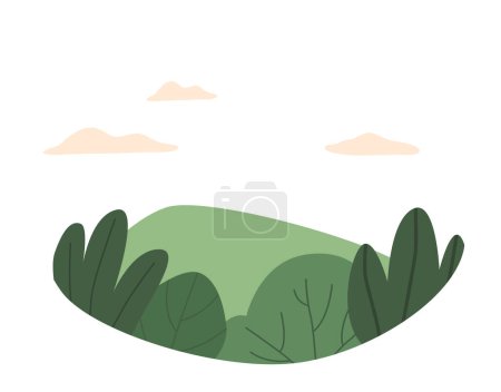 Illustration for Forest Meadow Is An Enchanting Clearing In The Midst Of Woods With Lush Foliage, And Tall Grass. Summer Background, Serene Sanctuary For Animals And Nature Lovers Alike. Cartoon Vector Illustration - Royalty Free Image