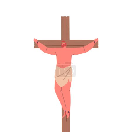 Illustration for Dismas Character, Known As The Good Thief, Was Crucified Beside Jesus. He Is Remembered For His Repentance And The Belief That Jesus Granted Him Salvation In His Final Moments. Vector Illustration - Royalty Free Image